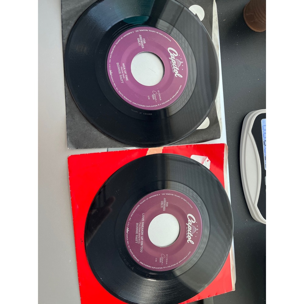 Bonnie Raitt 45 RPM Vinyl Lot Nick of Time Love Sneakin Up On You Jukebox Only